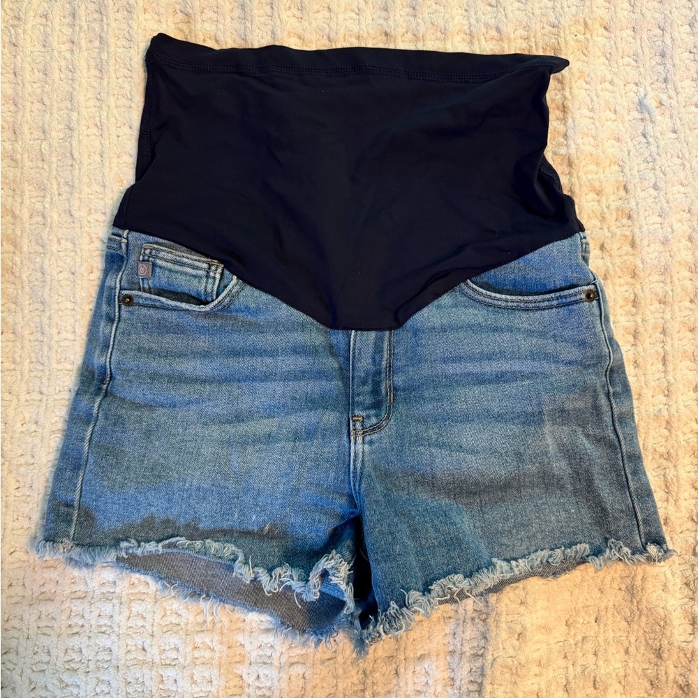 PinkBlush Blue Denim Cutoff Maternity Shorts 27
